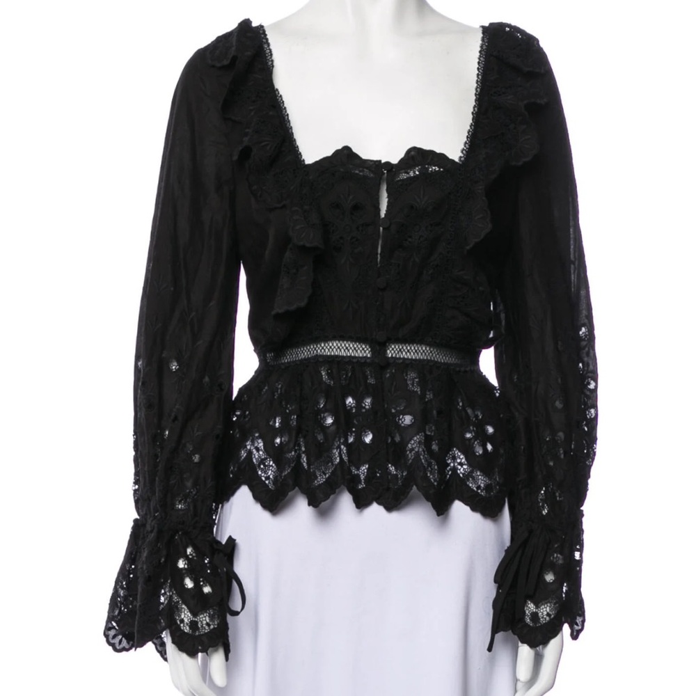 Self Portrait Lace Square Neck Blouse